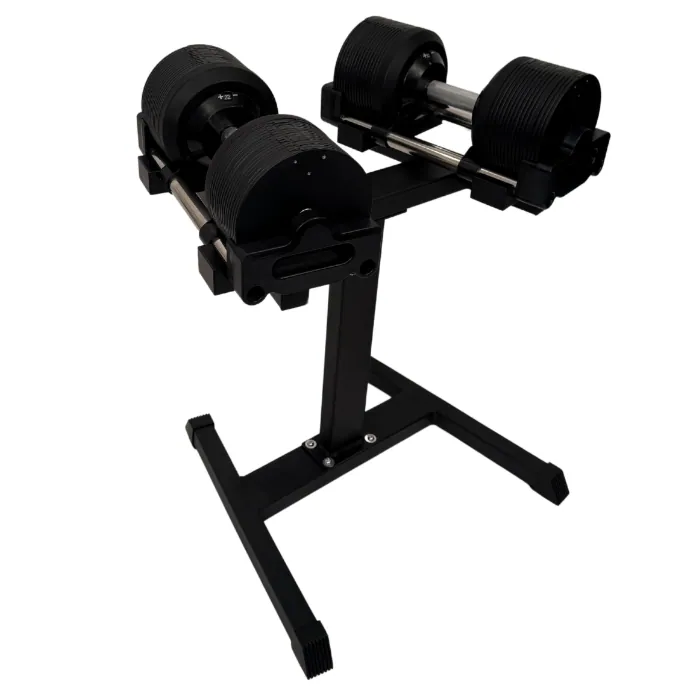 Verstelbare dumbbellset t/m 20 kg inclusief standaard