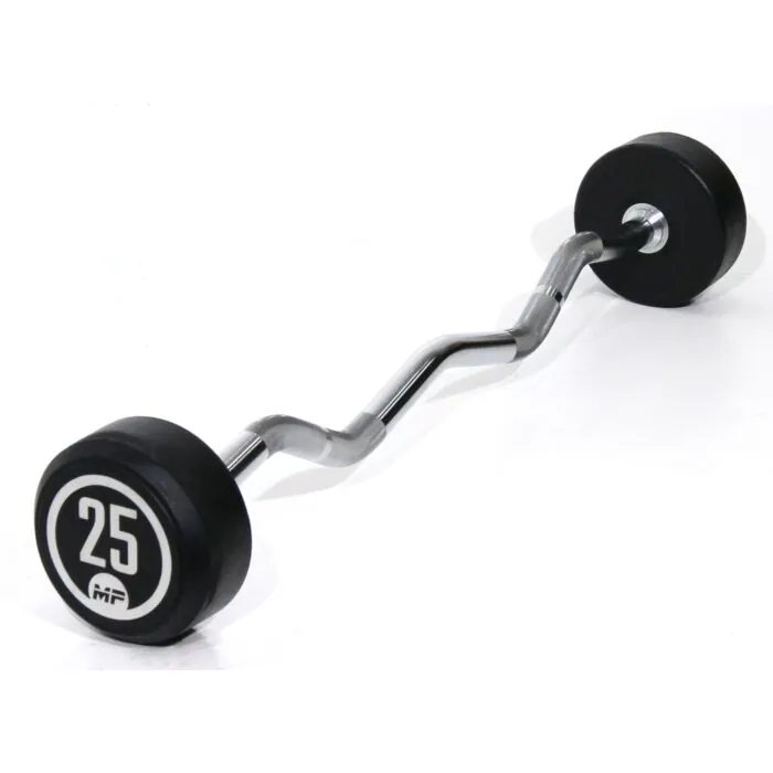 Rubber vaste curl halterstang 25 kg
