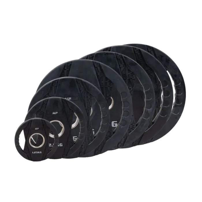 MP2005 Olympische rubber halterschijven 2 grips