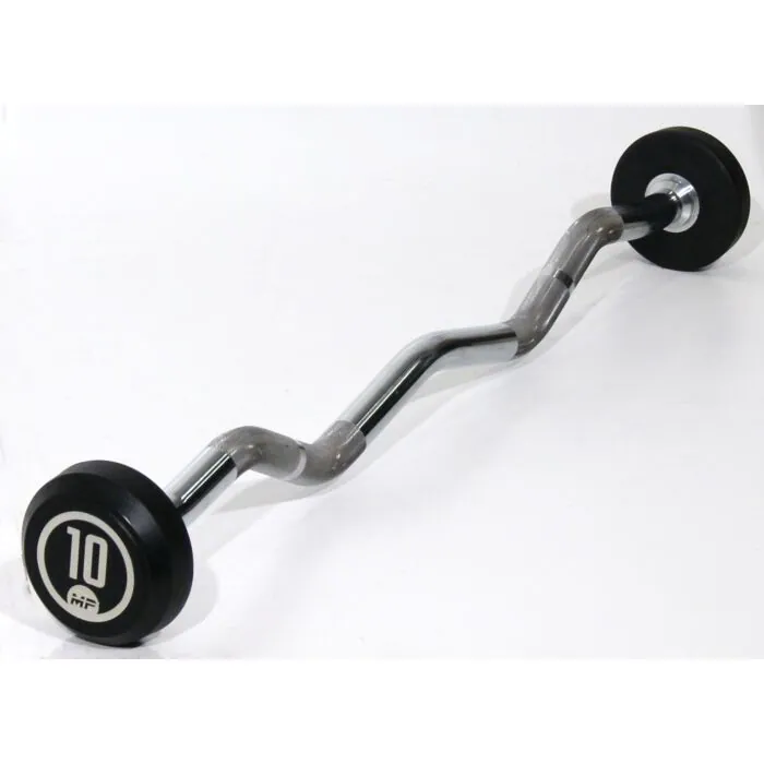Rubber vaste curl halterstang 10 kg
