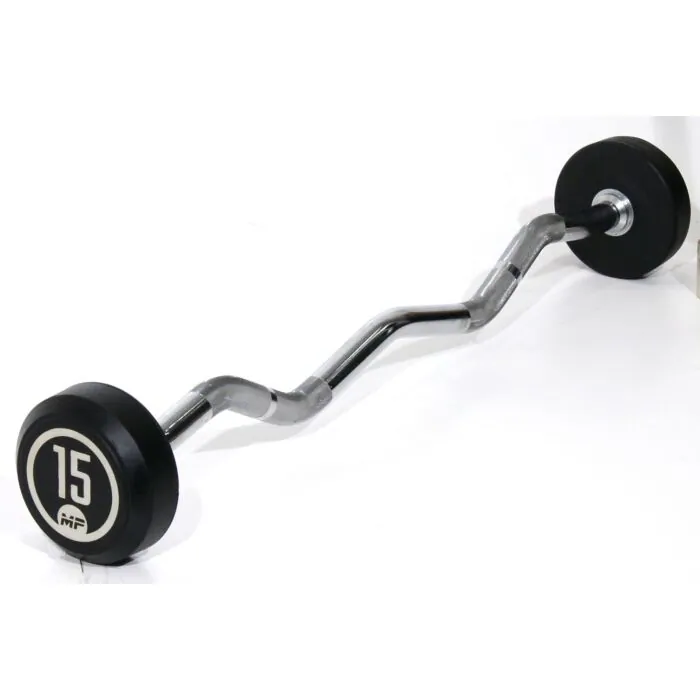 Rubber vaste curl halterstang 15 kg