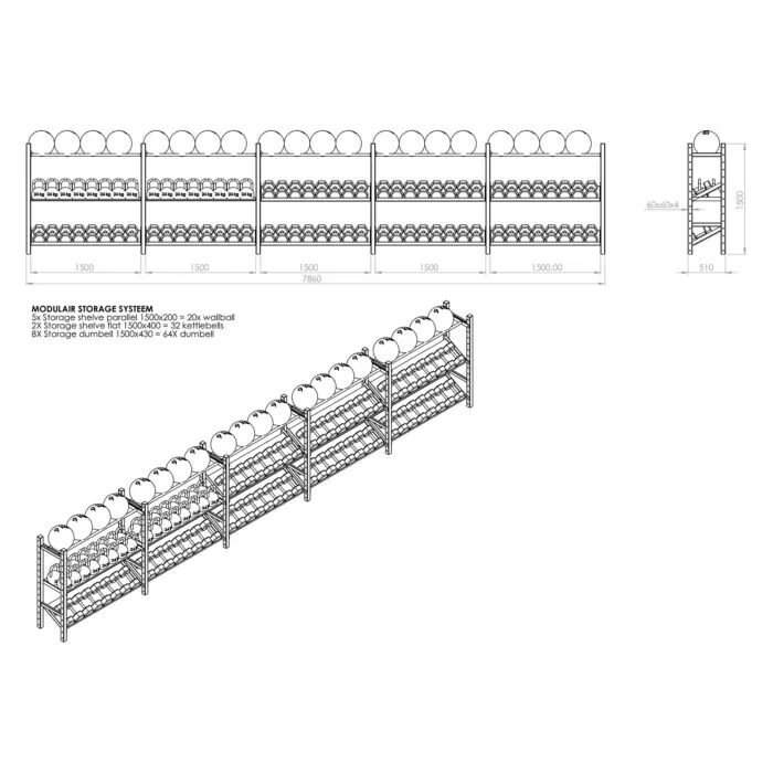 Modulair storage rack