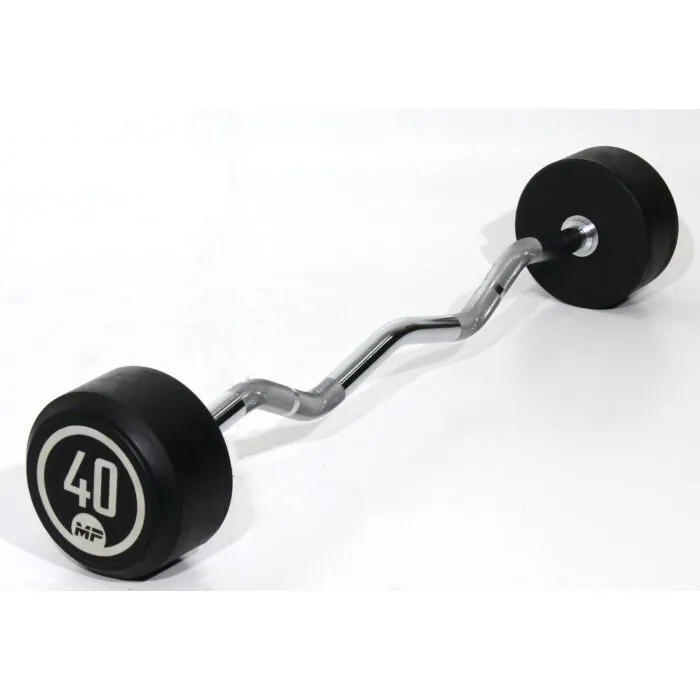 Rubber vaste curl halterstang 40 kg