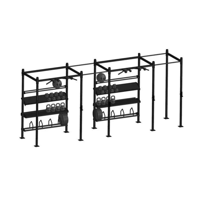 MP3809 Crossfit station dubbel met opslag INDOOR
