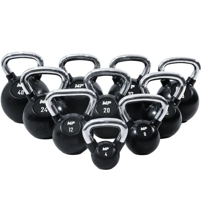 Kettlebell rubber/chrome Voordeelset 4-40 kg