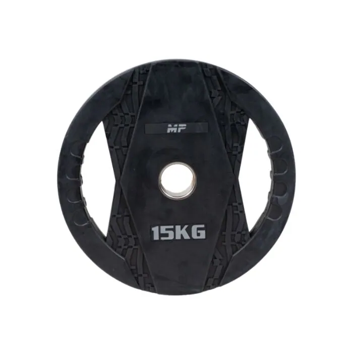 MP2005 Olympische rubber halterschijven 2 grips 15 KG