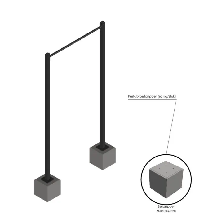 Pull Up rek outdoor MP1054 met poeren